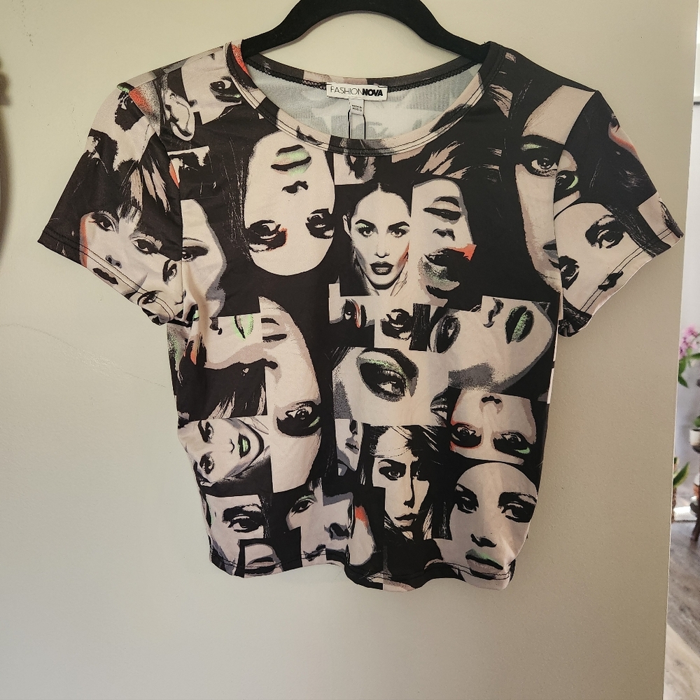 Fashion Nova "All Eyes On Me" Cropped Tee